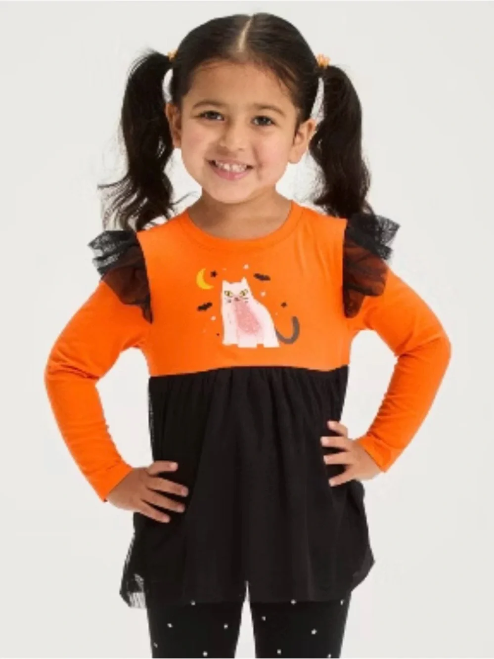 Cat & Jack Toddler Girls' Halloween Long Sleeve Cat Set Size 3T